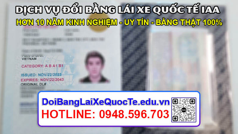 Gửi bằng lái xe quốc tế IAA cho khách ngày 31/11/2023